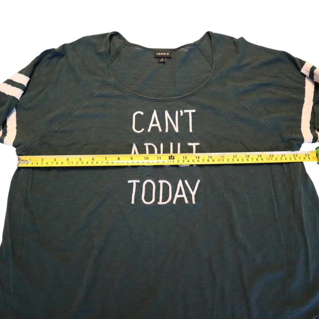 Cant Adult Today Graphic Tee By Torrid Size 3 Green With White Text