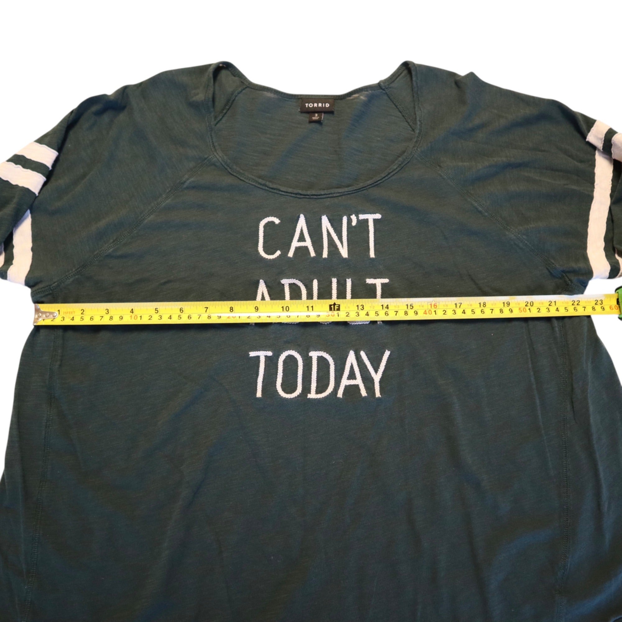 Cant Adult Today Graphic Tee By Torrid Size 3 Green With White Text