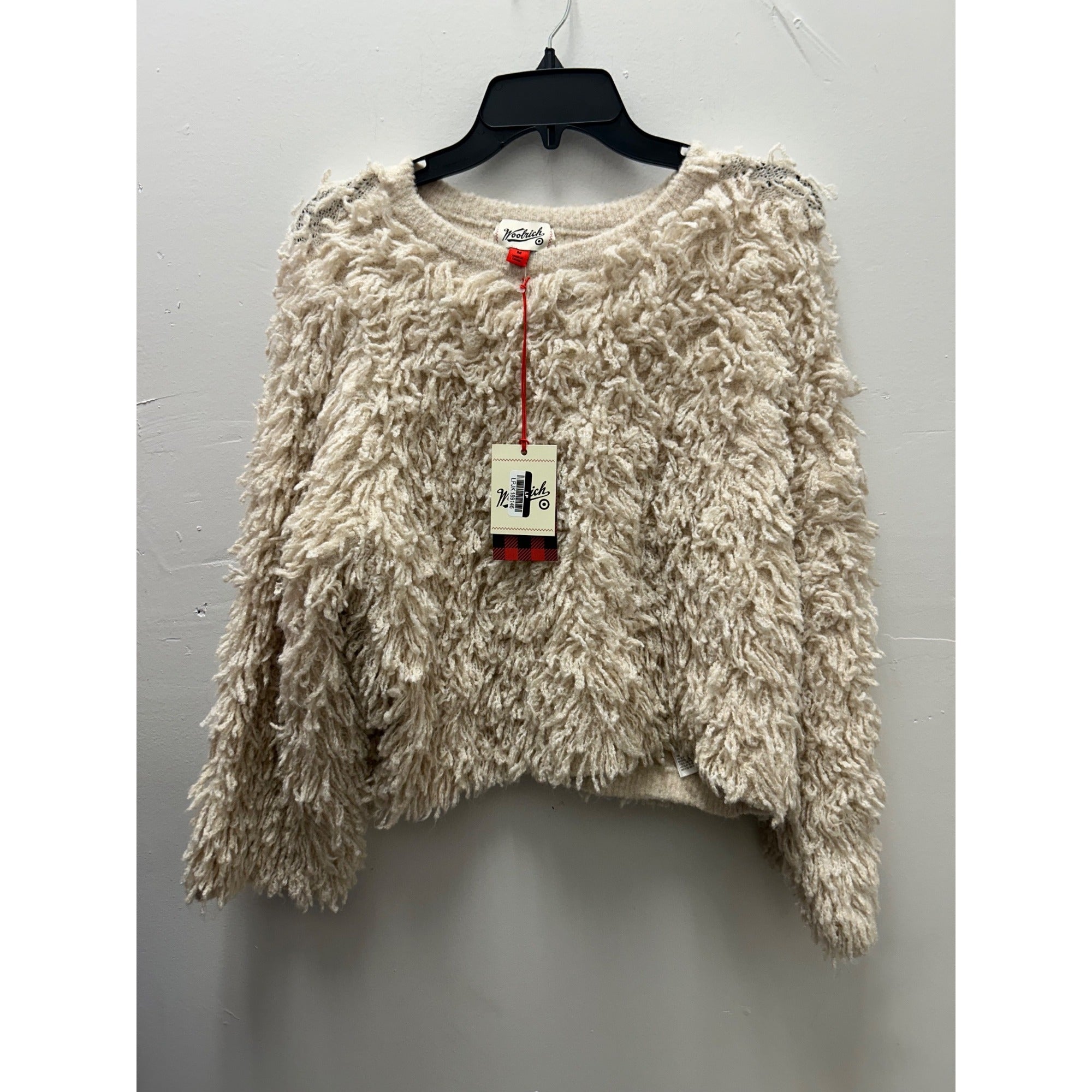 K-207 Woolrich X Target Loopy Yarn Crewneck Pullover Sweater Cream Size Medium