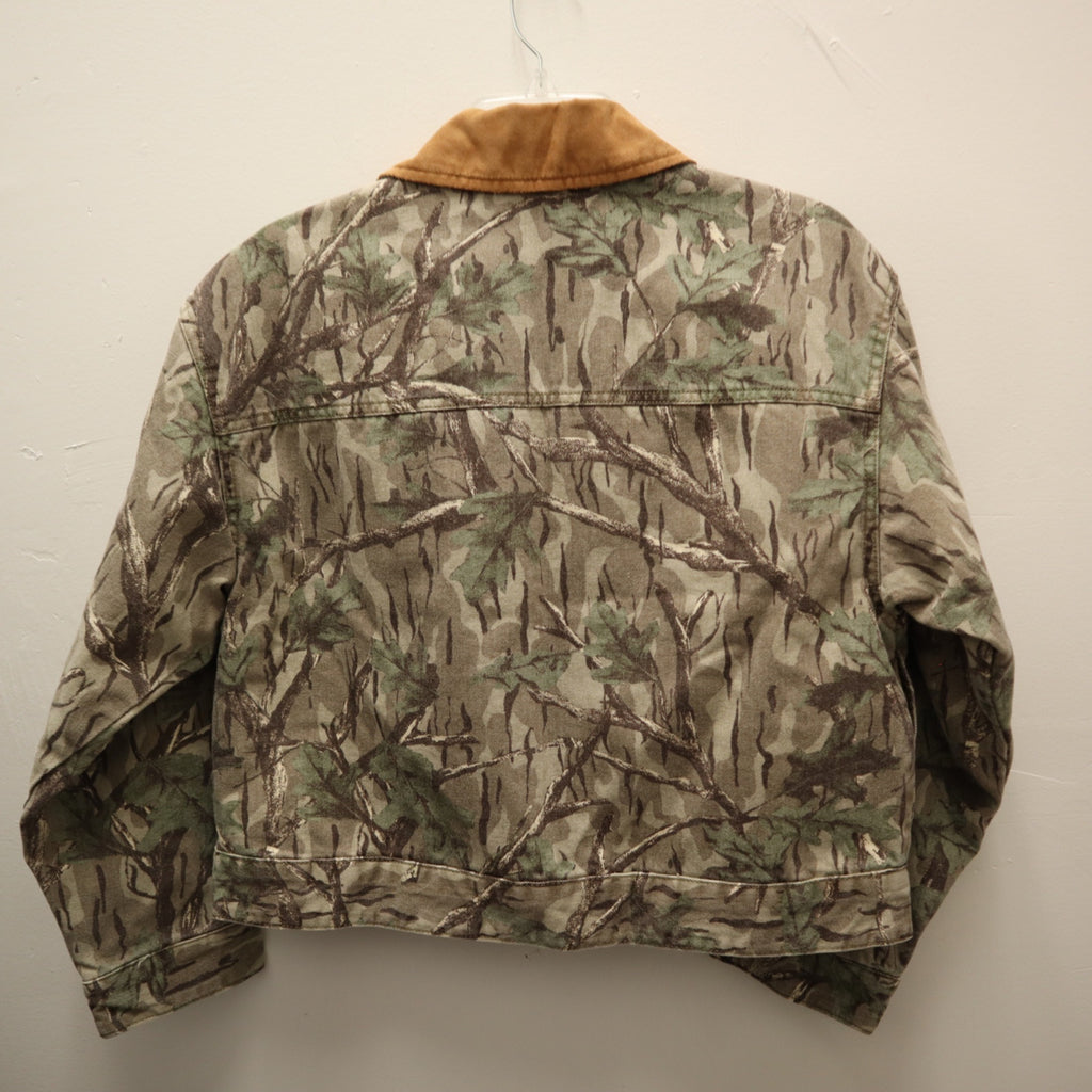 K-248 Wild Fable Women's XS Padded Denim Barn Jacket- Khaki Leaf