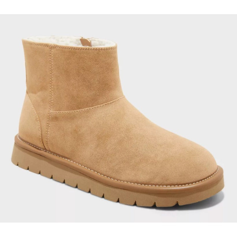 K-5 Universal Thread Microsuede Casual Style Ankle Boots Tan Size 10