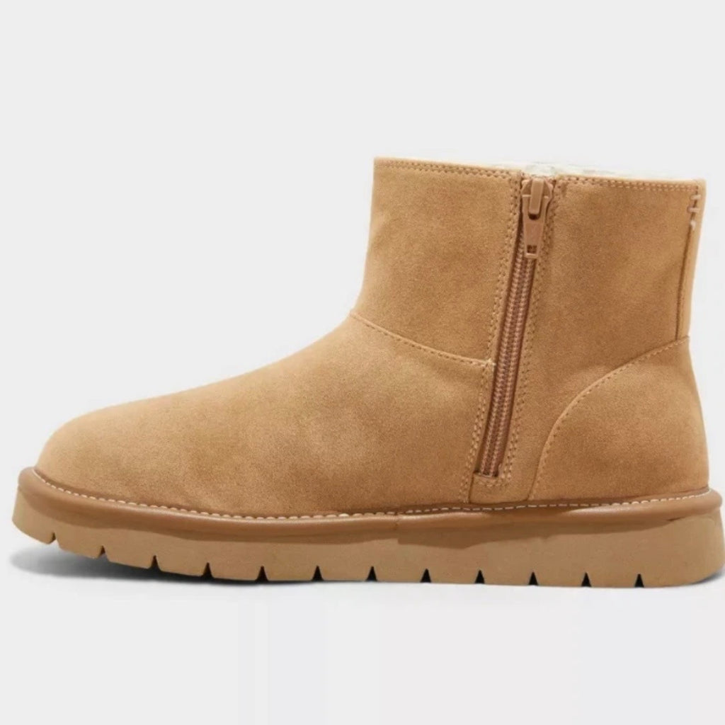 K-5 Universal Thread Microsuede Casual Style Ankle Boots Tan Size 10