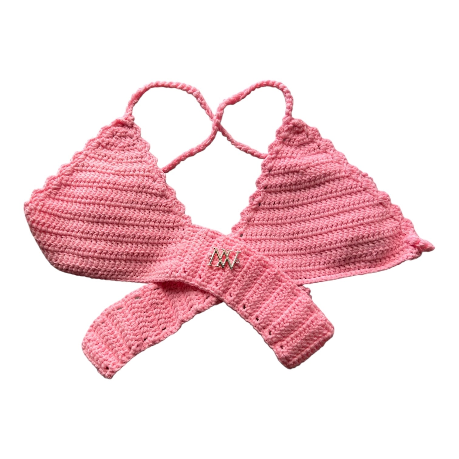 Pink Body Wrap Crochet Bikini Top by Nikita Naomi