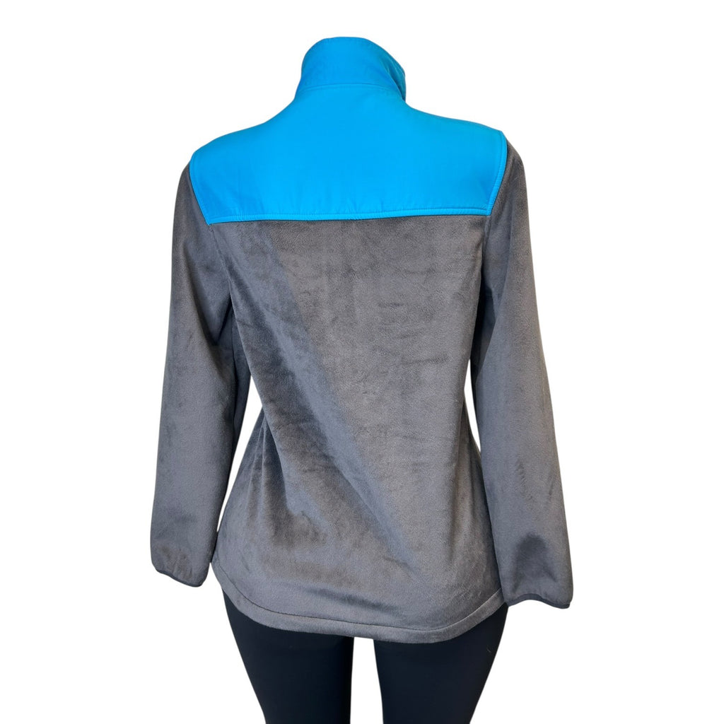 TG-14 Fila Sport Women's Blue Gray Fleece Full Zip Jacket Activewear Size Small
