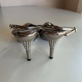 Madeline Stuart "Gor-Geux" Silver Strappy 3" Stiletto Heel Women's Size 7