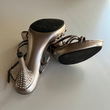 Madeline Stuart "Gor-Geux" Silver Strappy 3" Stiletto Heel Women's Size 7