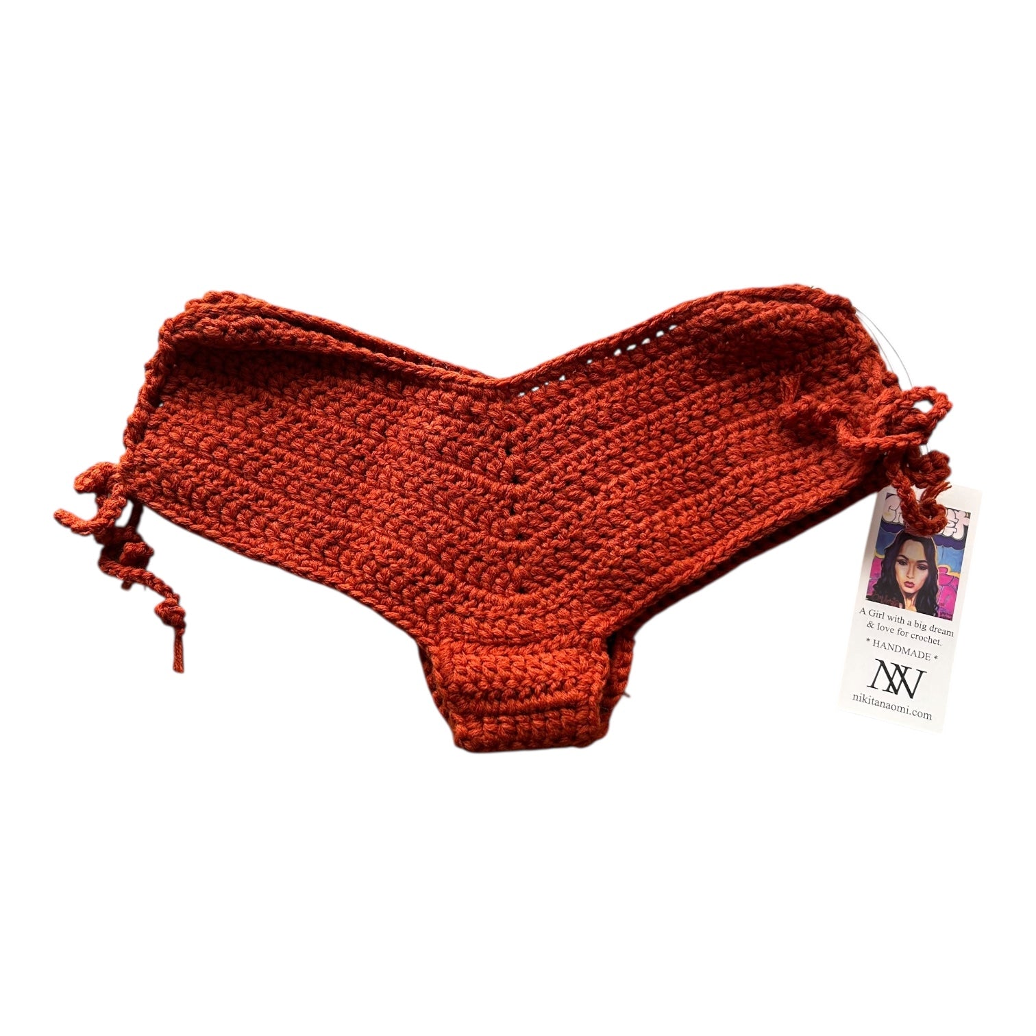 Copper Boy-Shorts Crochet Bikini Bottom by Nikita Naomi