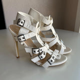 Delicacy "Roslyn" White Open Toes Strappy Buckles Stiletto Heels Women's Size 7