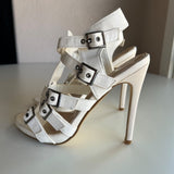 Delicacy "Roslyn" White Open Toes Strappy Buckles Stiletto Heels Women's Size 7