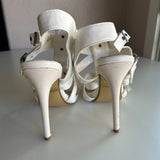 Delicacy "Roslyn" White Open Toes Strappy Buckles Stiletto Heels Women's Size 7