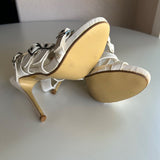 Delicacy "Roslyn" White Open Toes Strappy Buckles Stiletto Heels Women's Size 7