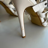 Delicacy "Roslyn" White Open Toes Strappy Buckles Stiletto Heels Women's Size 7