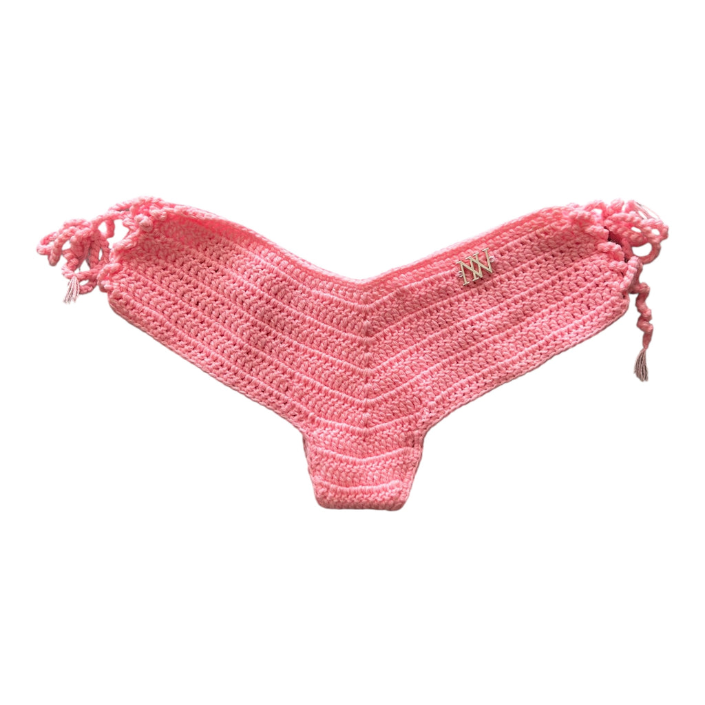 Pink Boy-Shorts Crochet Bikini Bottom by Nikita Naomi