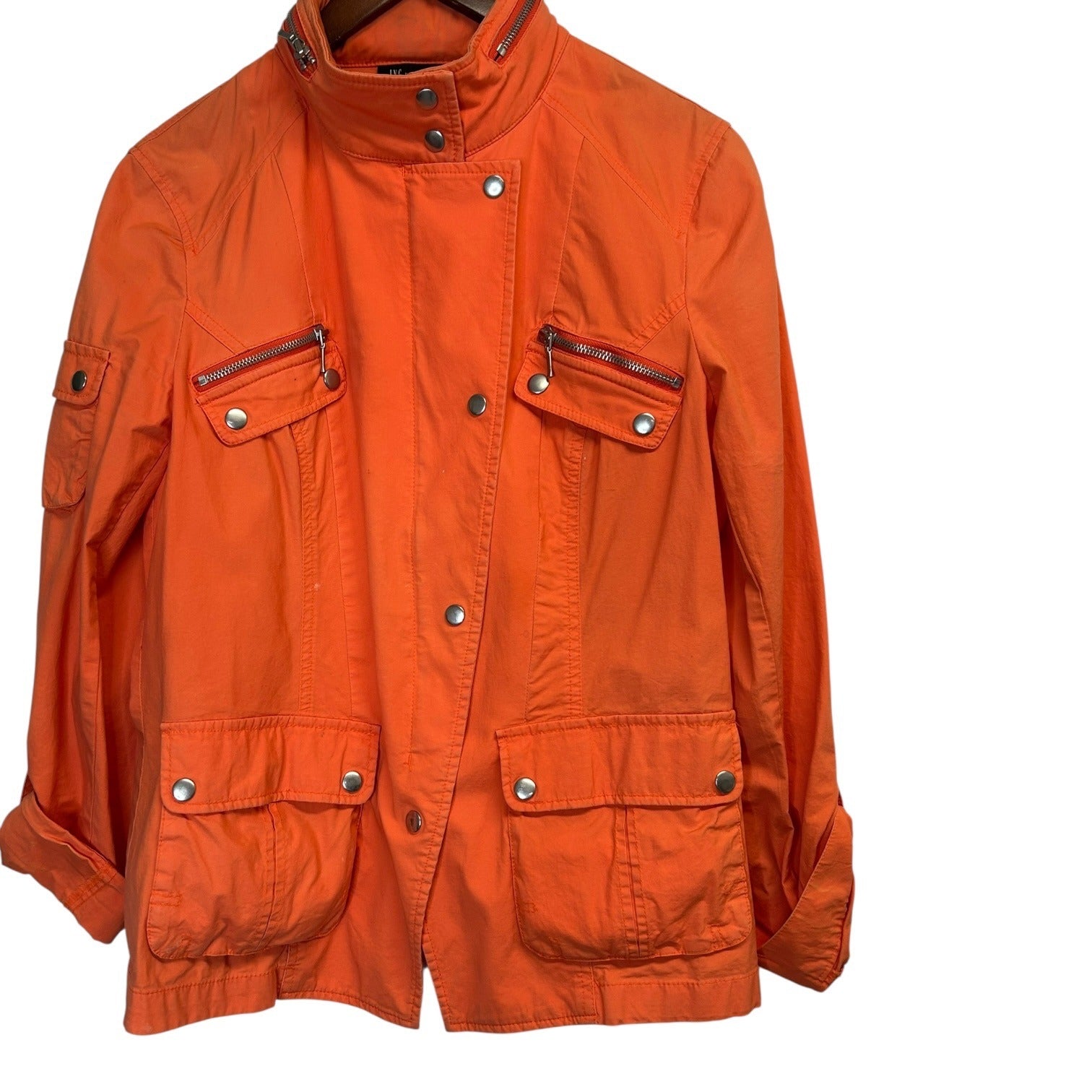 TG-17 Inc International Concepts Orange Cotton Stretch Utility Jacket & Pants Set Size Large