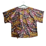 Andrew Marc New York Women's Size XS Multicolor Snack Print Blouse NWT