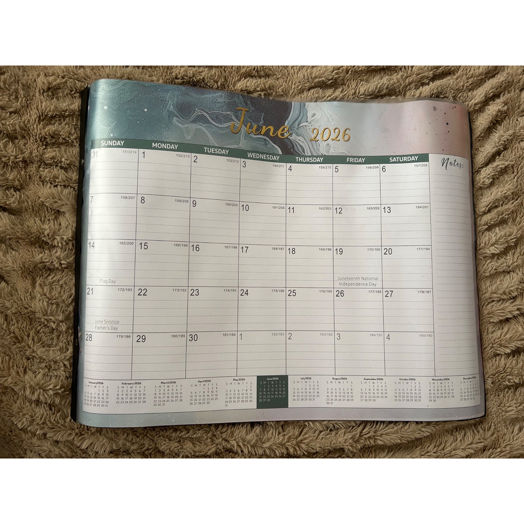 June 2026 -Dec 2026 Monthly Planner With Notes Section Minimalist Design Desk Or Office Use
