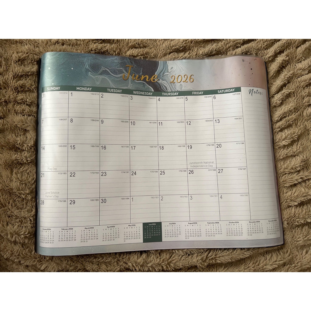 June 2026 -Dec 2026 Monthly Planner With Notes Section Minimalist Design Desk Or Office Use