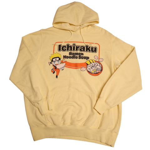 Naruto Shippuden Ichiraku Ramen Noodle Soup Anime Hoodie XL Yellow