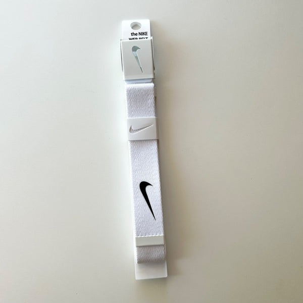 Nike White Web Belt With Bottle Opener Buckle, NEW