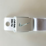 Nike White Web Belt With Bottle Opener Buckle, NEW