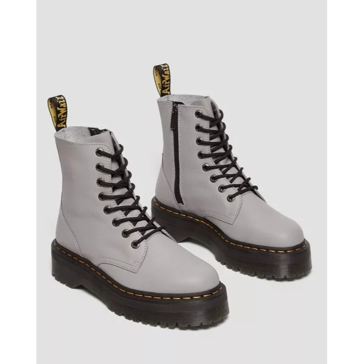 Dr. Martens Women's White Leather Combat Boots With Platform Sole Size 7