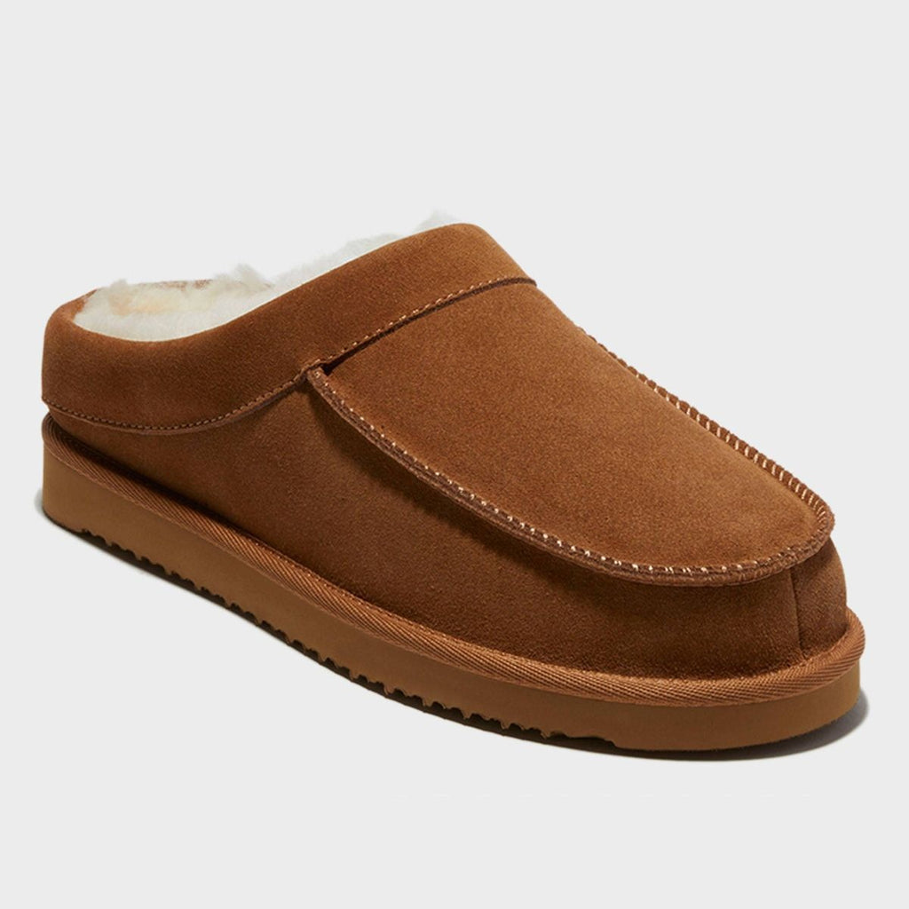 K-8 Dluxe by Dearfoams Men's Size 9 Lith Model Clog Slippers in Tan