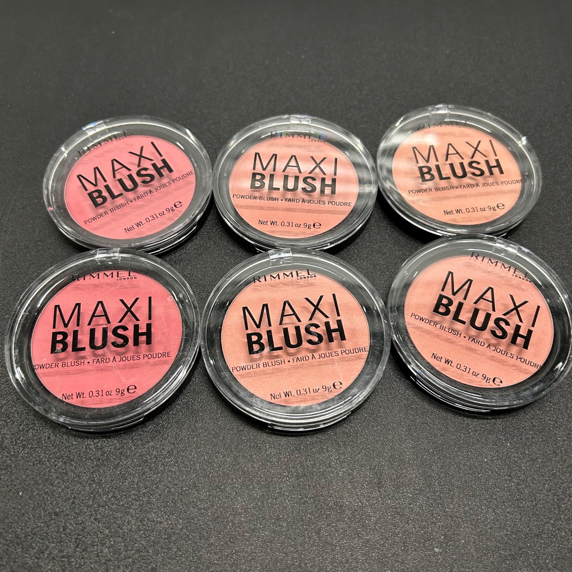 Rimmel Maxi Blush Set Of 6 Shades 001 003 Powder Blush Makeup 0.31 Oz Each