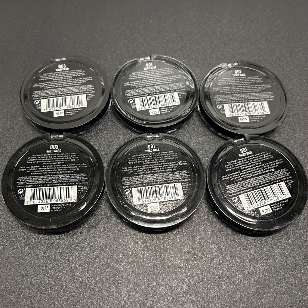 Rimmel Maxi Blush Set Of 6 Shades 001 003 Powder Blush Makeup 0.31 Oz Each