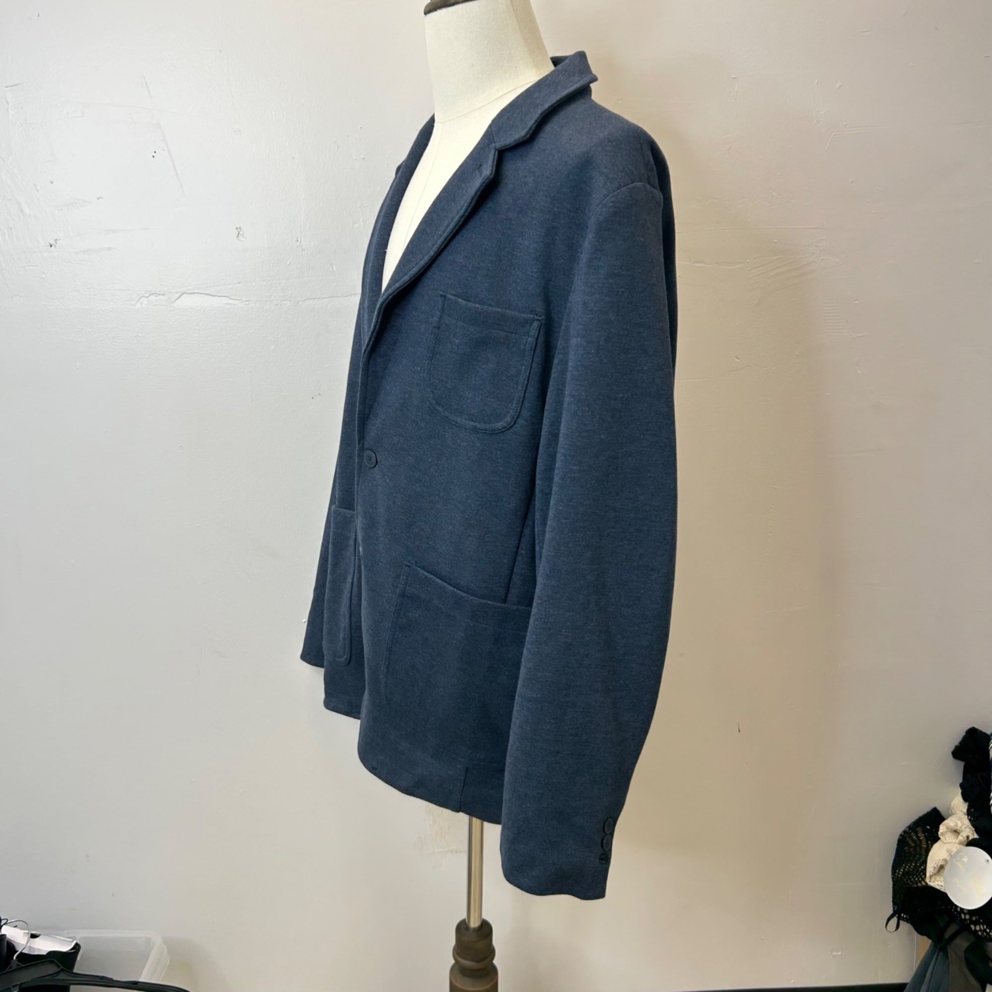 K-115 Goodfellow & Co Men's Comfort Wear Knit Blazer Fighter Pilot Blue Size XXL