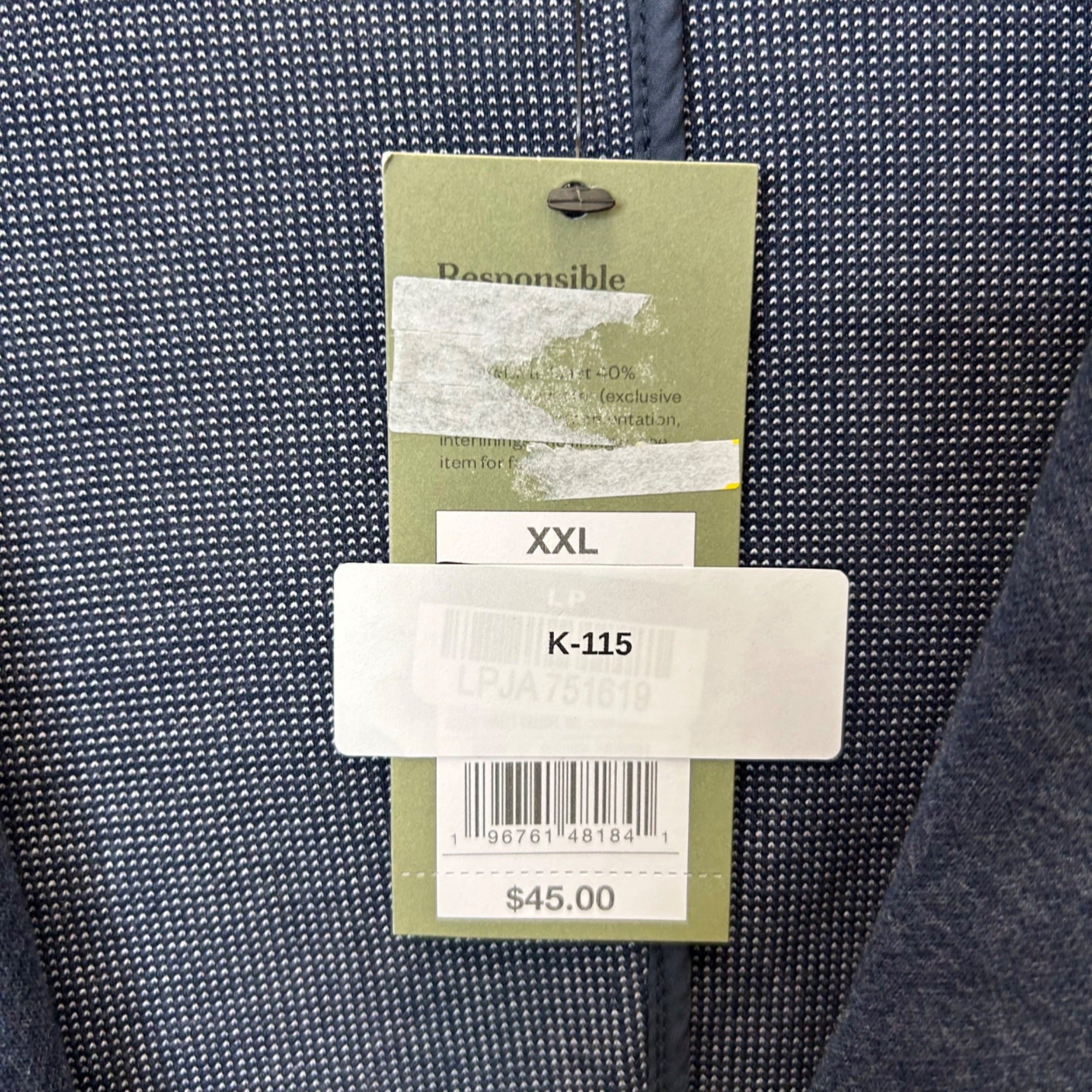 K-115 Goodfellow & Co Men's Comfort Wear Knit Blazer Fighter Pilot Blue Size XXL