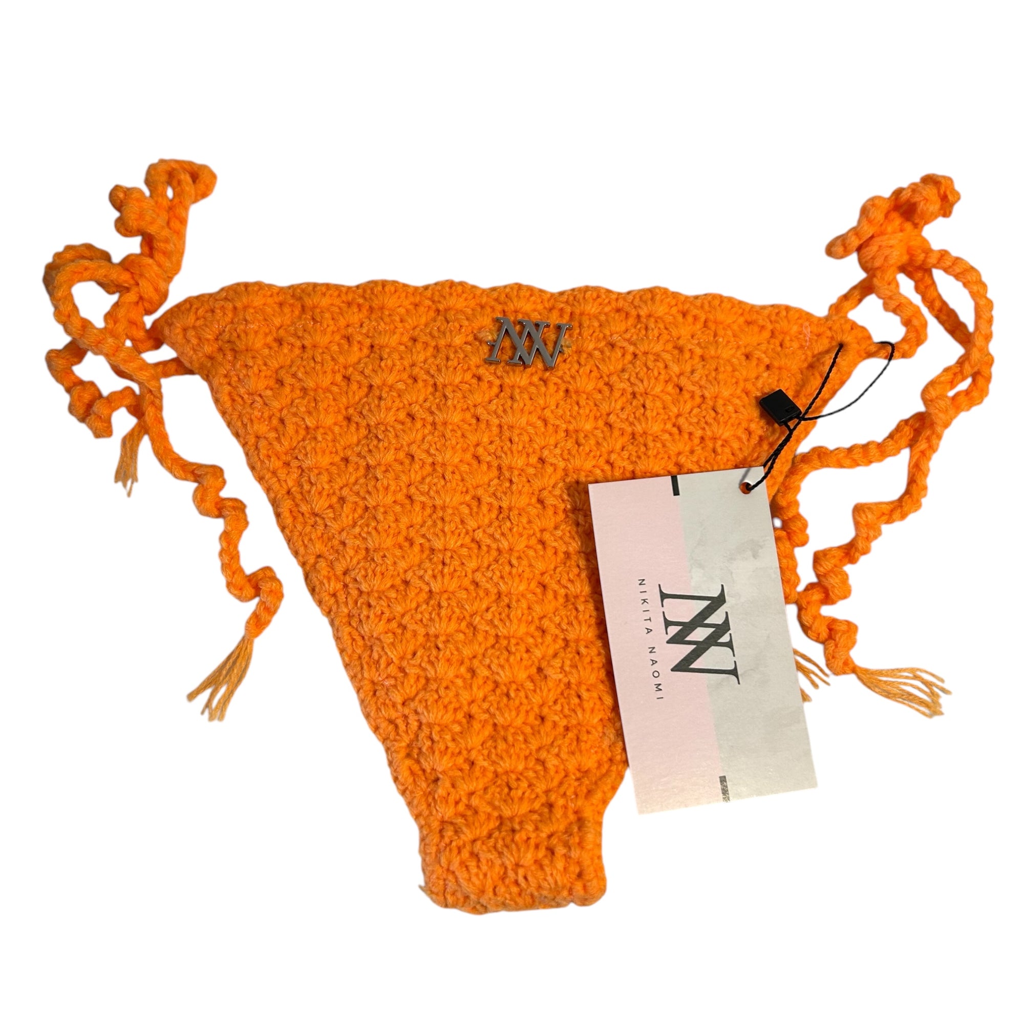 Orange Shell Triangle Crochet Bikini Bottom by Nikita Naomi