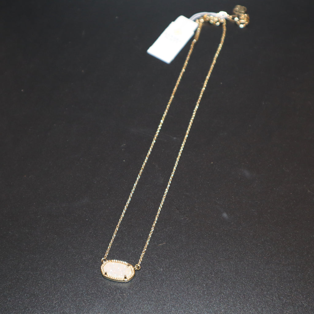 Kendra Scott Elisa Pendant Necklace- Gold  Iridescent Drusy