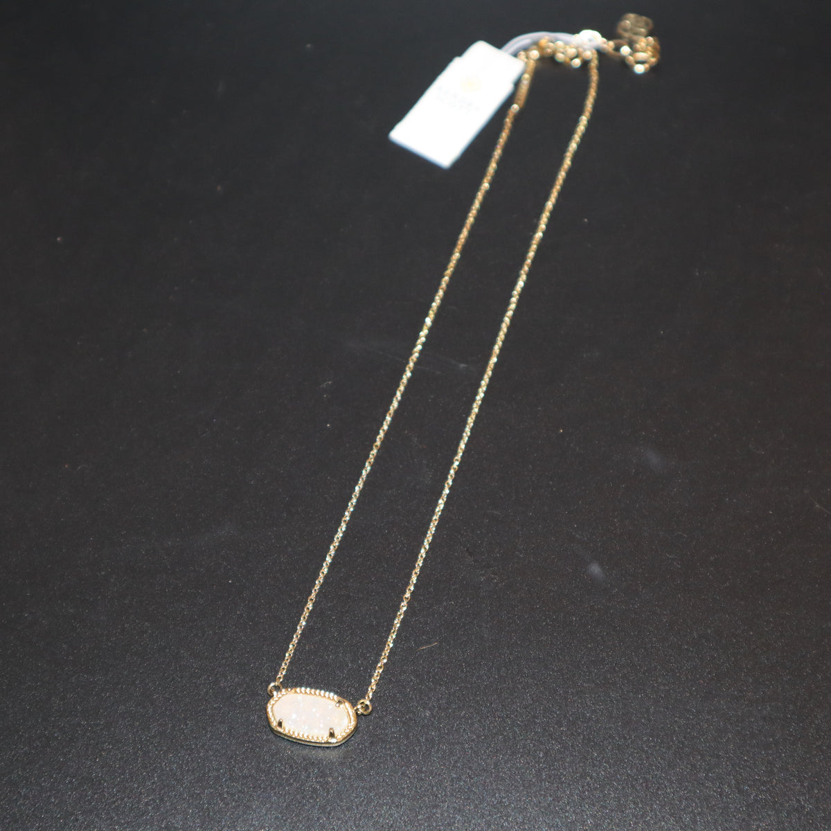 Kendra Scott Elisa Pendant Necklace- Gold  Iridescent Drusy