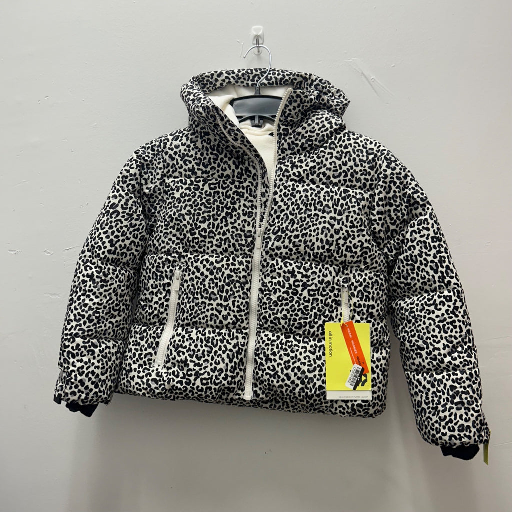 K-172 All in Motion Leopard Print Puffer Jacket Cream Girls' Size Small