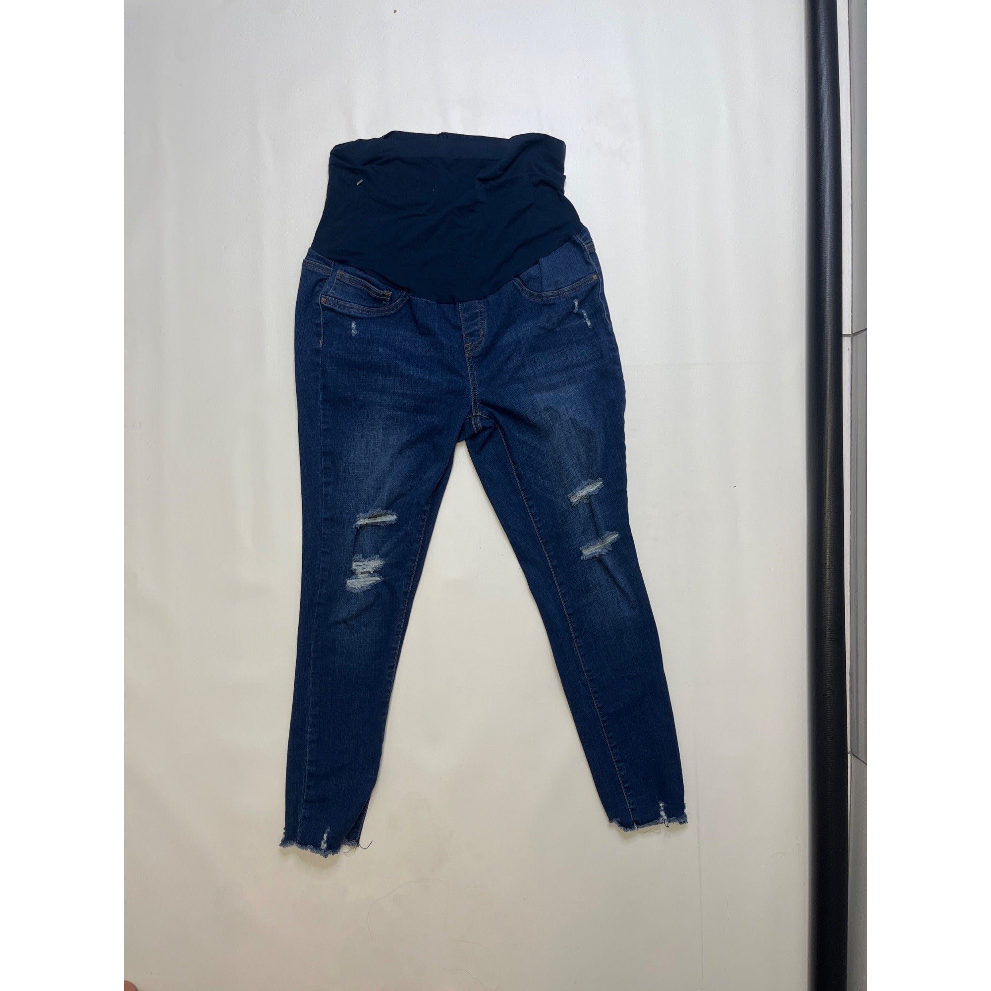 Simple Society Maternity XL Dark Blue Distressed Skinny Jeans