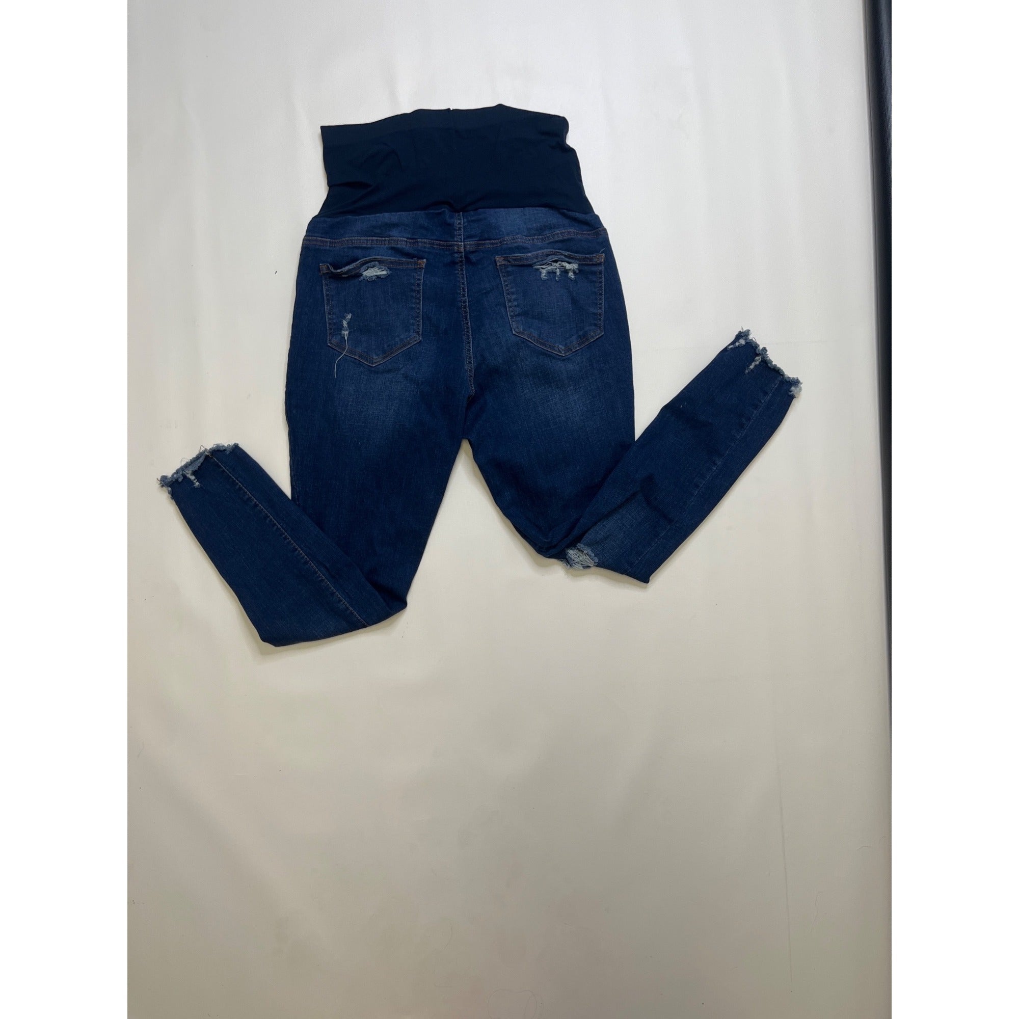 Simple Society Maternity XL Dark Blue Distressed Skinny Jeans