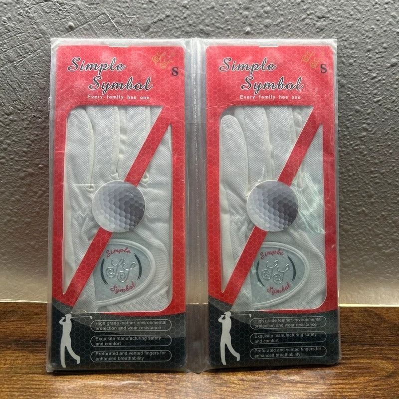2 PK Women’s Left Small Golf Gloves, White