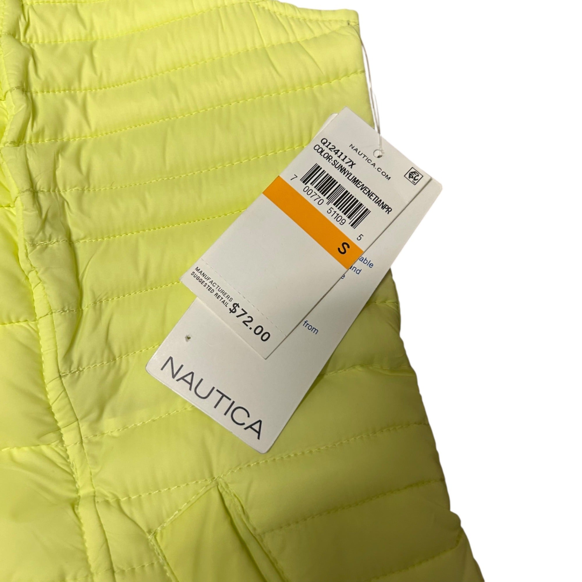 TG-8 Nautica Size Small Packable Lightweight Reversible Lime Green Puffer Vest