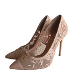 Aldo Arelisen Bone Textile Lace, Tan Stiletto Heels, Women's Size 6.5