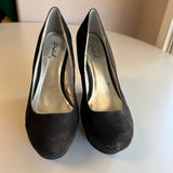 Black Suede Wedge Pumps By Qupid Size 7