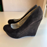 Black Suede Wedge Pumps By Qupid Size 7