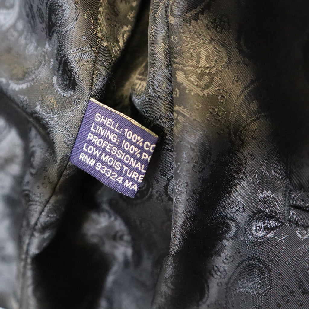 DG-186 Adolfo Mens Size 42S Black Corduroy Blazer With Paisley Lining
