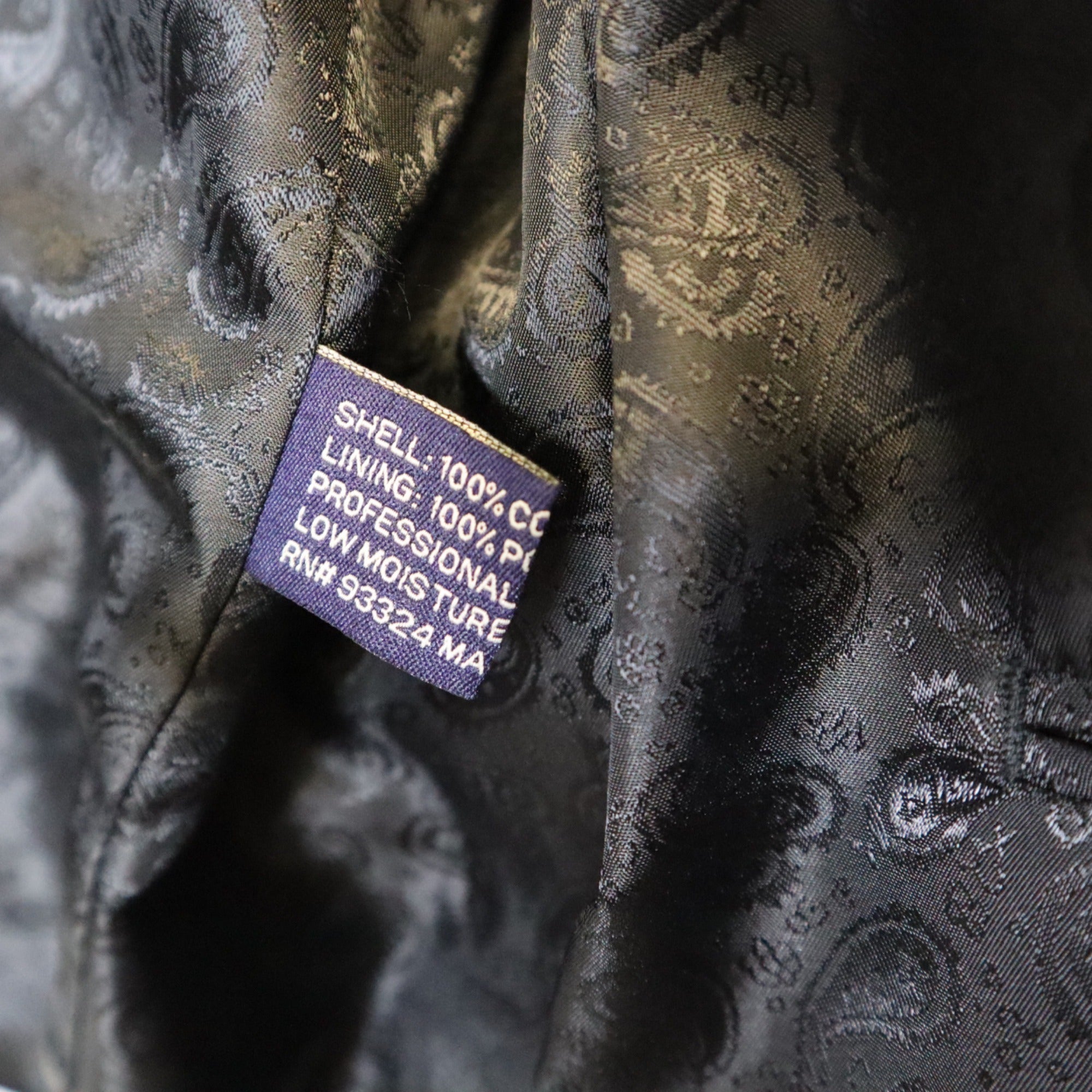 DG-186 Adolfo Mens Size 42S Black Corduroy Blazer With Paisley Lining