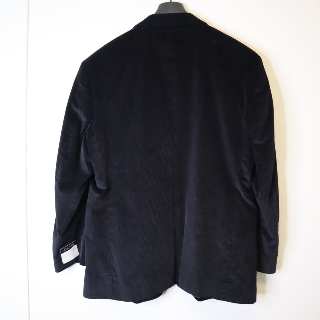 DG-186 Adolfo Mens Size 42S Black Corduroy Blazer With Paisley Lining
