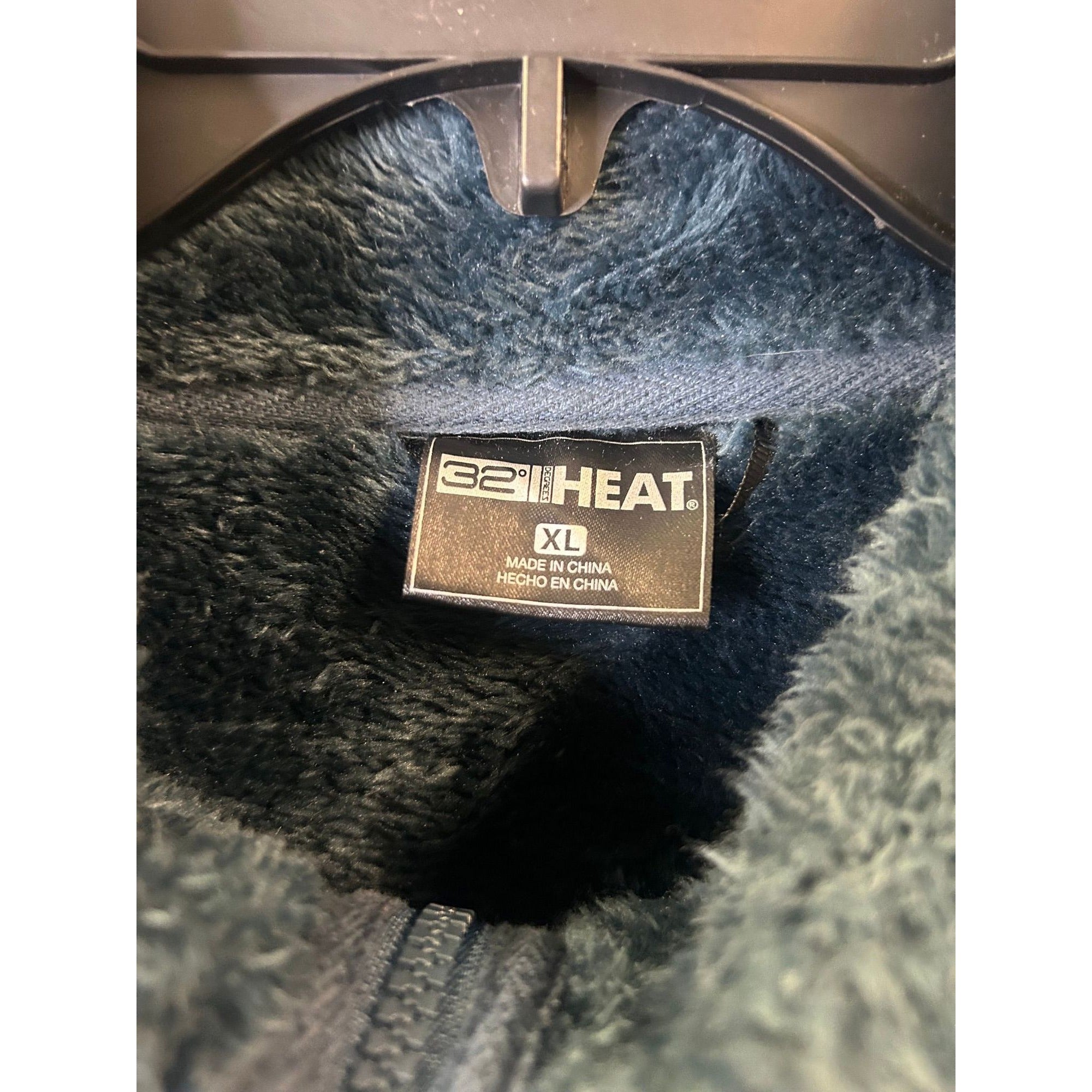 #1019 32 Degrees Heat Women's XL Plush Fleece Jacket In Deep Teal