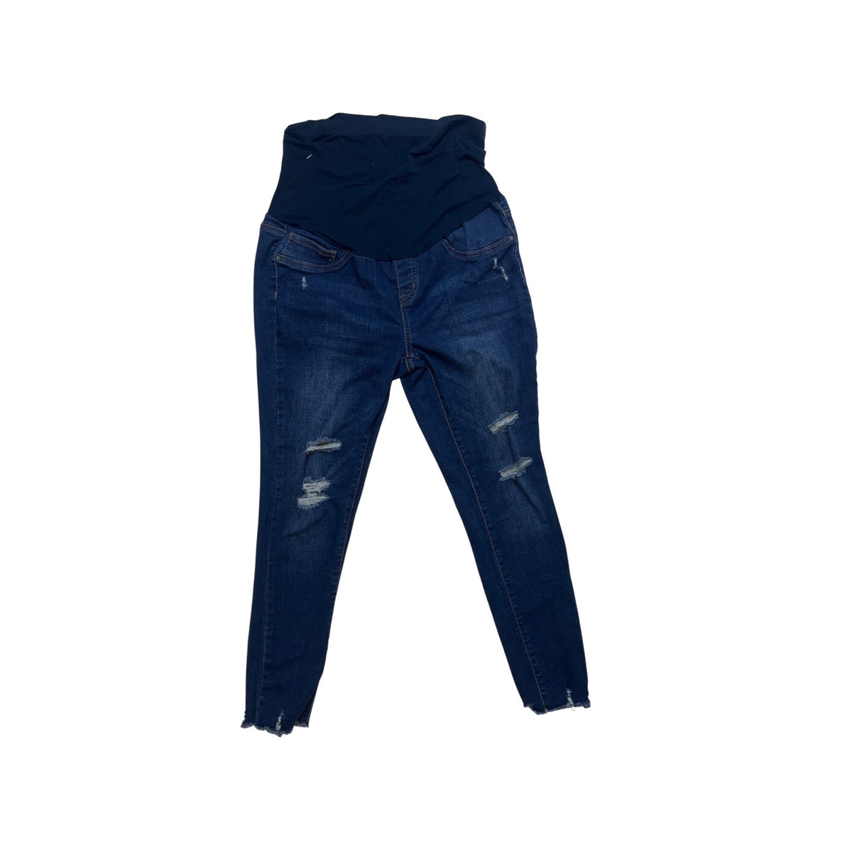 Simple Society Maternity XL Dark Blue Distressed Skinny Jeans