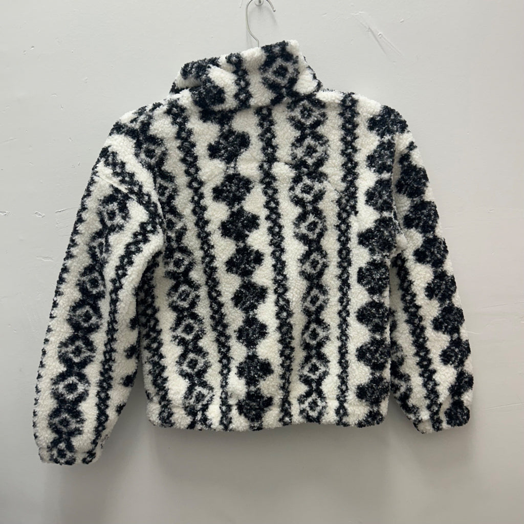 K-152 All In Motion XS High Pile Fleece Jacket Cream & Black Pattern Half-Zip