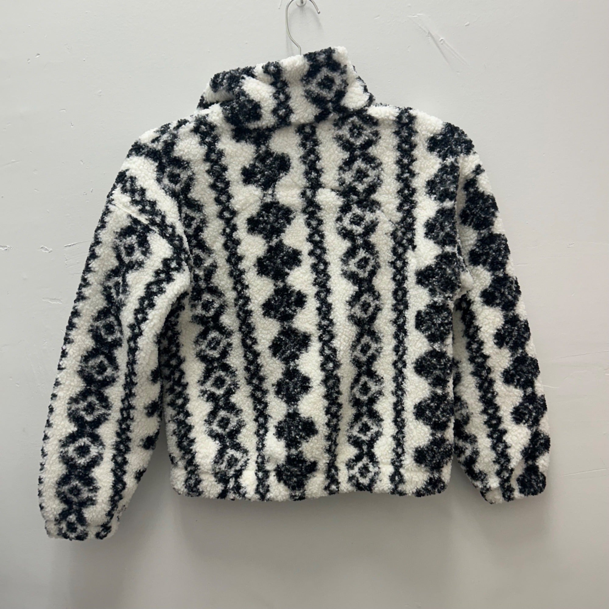 K-152 All In Motion XS High Pile Fleece Jacket Cream & Black Pattern Half-Zip