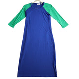 Sonnet James A Play Dress Women's Size XS Blue, Green Midi T-Shirt Dress