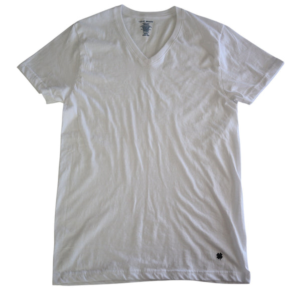 Lucky Brand White V-Neck Short Sleeves T-Shirt Men’s Size Small